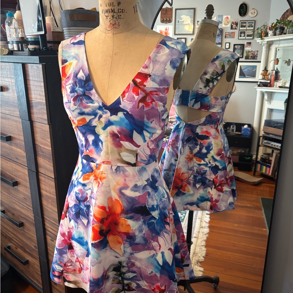 Felicity and Coco Floral V-Neck Sleeveless Knee Length Dress